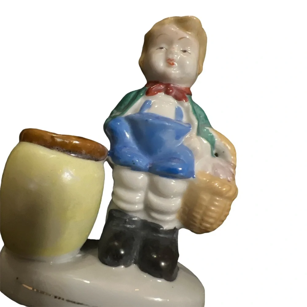 1950’s Vintage PorcelainToothpick Holder of Little‎ Boy, Made in Occupied Japan